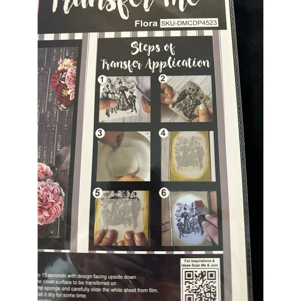 New Sealed Dress My Craft Transfer Me Flora Flowers Floral Dip In Water Transfer